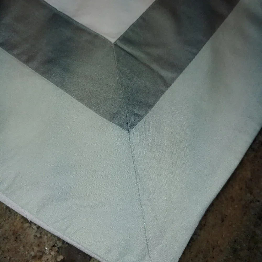 1 Restoration Hardware Banded or Framed White & Green Sateen Euro Sham 25x25